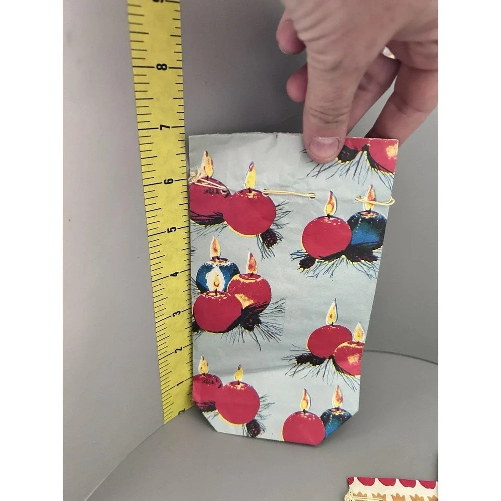 Vintage Christmas CHADWICK MILLER Small Drawstring Paper Gift Treat BAGS